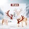 Mini Deer Antlers Embellishments - 10 Pairs Flocking Deer Antlers Cute Reindeer Elk Animals Horn for DIY Craft Christmas Headband Snowman Wedding Party Ornaments Hair Accessories